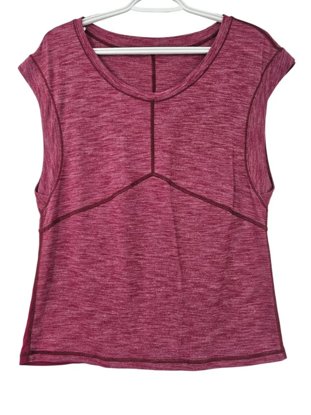 Lululemon Get Sweat Tee Heathered Berry Rumble Women's Size 8-10 Activewear Yoga